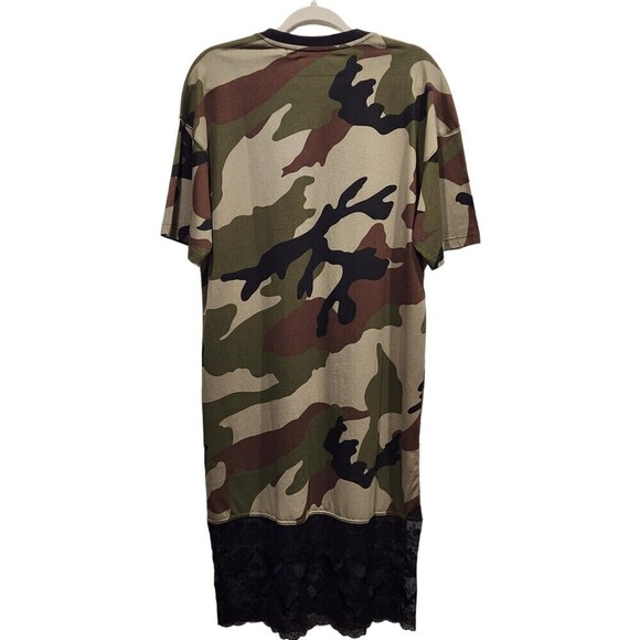 New! adidas Originals x DRY CLEAN ONLY Bangkok Camo Lace Hem Midi Shirt Dress, S - Picture 7 of 11